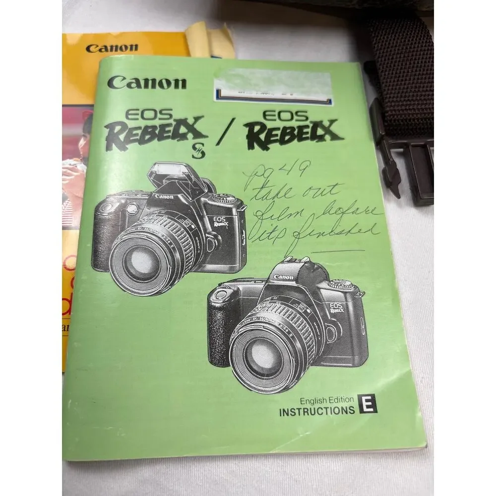 Vintage Black Canon EOS REBEL X S 35mm FILM SLR Camera Body & Lens Preowned